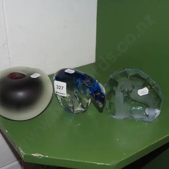 art glass figurines, candlestick