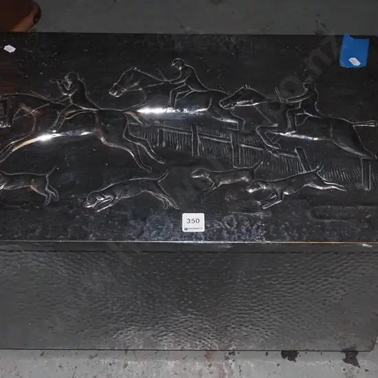 pressed chrome hunting themed wood box