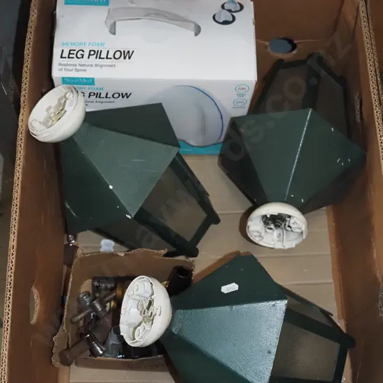 box; leg pillow, outdoor light fittings etc