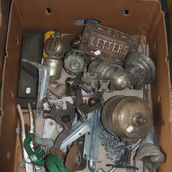 box; shelf brackets, bean slicers, hinges etc