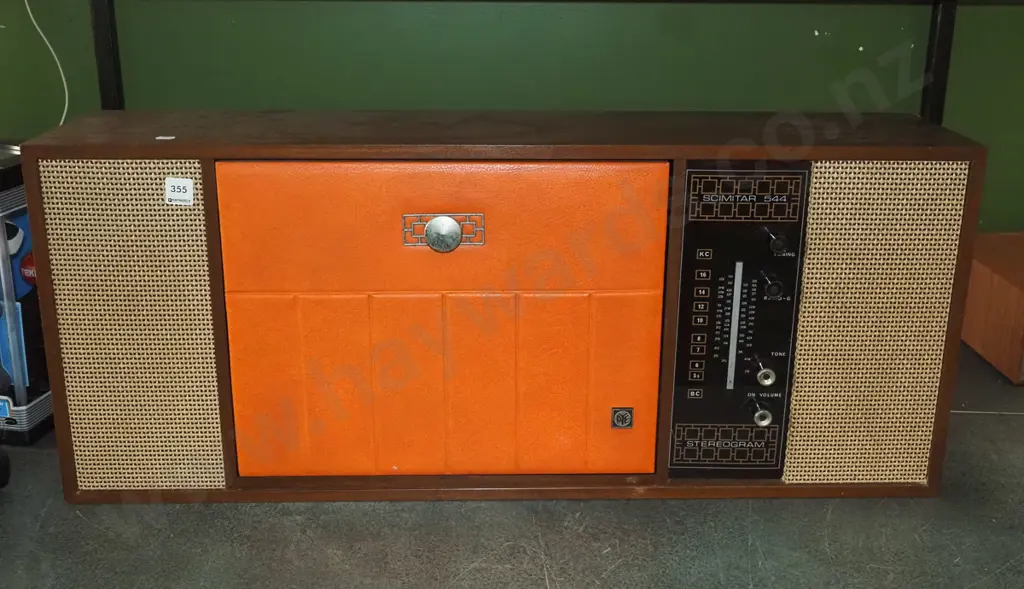 Pye Scimitar 544 wall mount drop front radiogram - needs attention, faults Image 1++