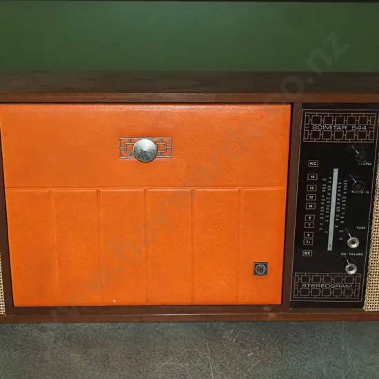 Pye Scimitar 544 wall mount drop front radiogram - needs attention, faults