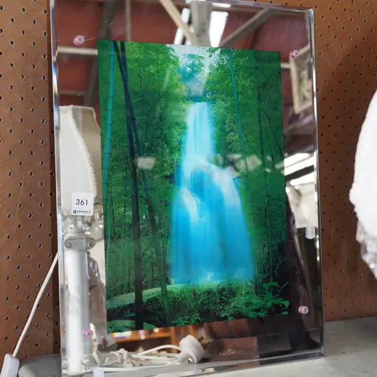 illuminated waterfall print - print inserted upside down