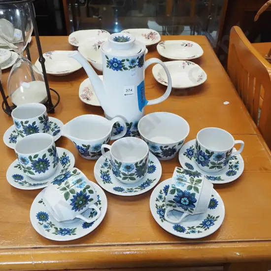 John Anton Adelaide 14 piece coffee set - cracks to jug