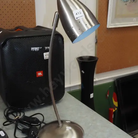 polished metal desk lamp - no bulb