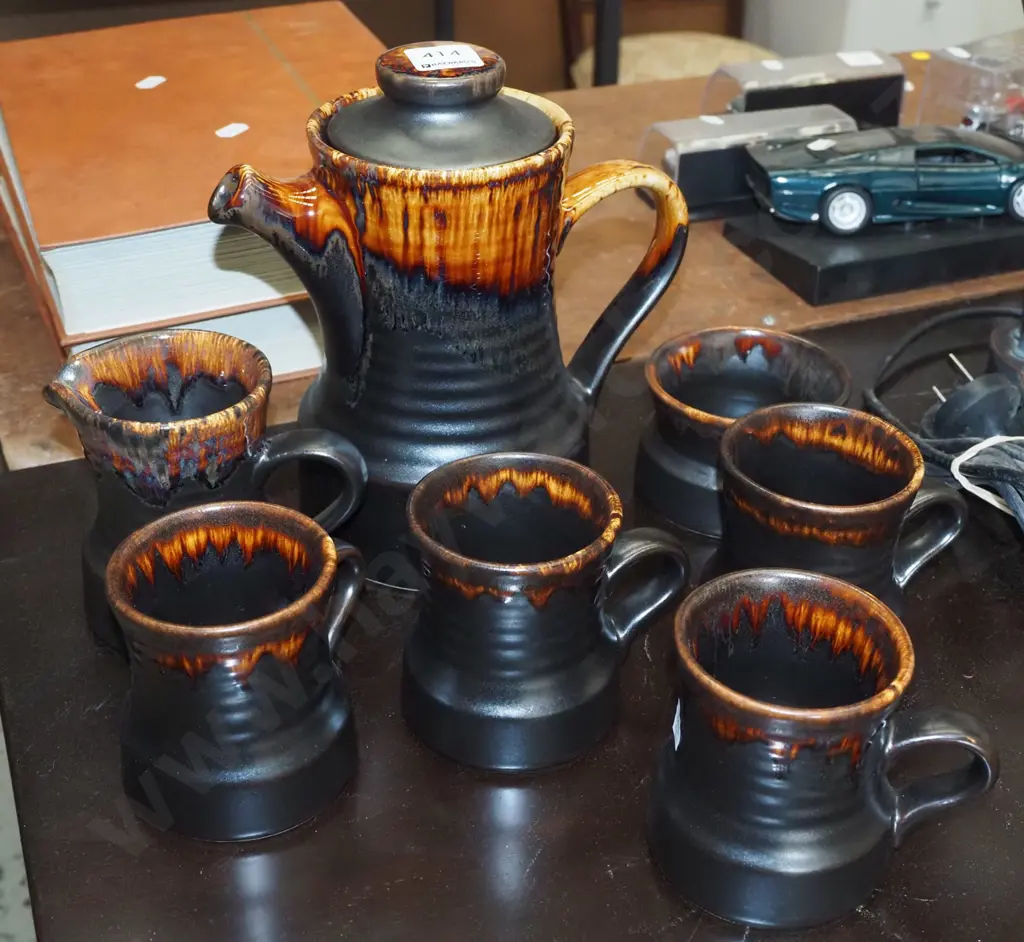 Crown Lynn coffee pot, cups etc Image 1++