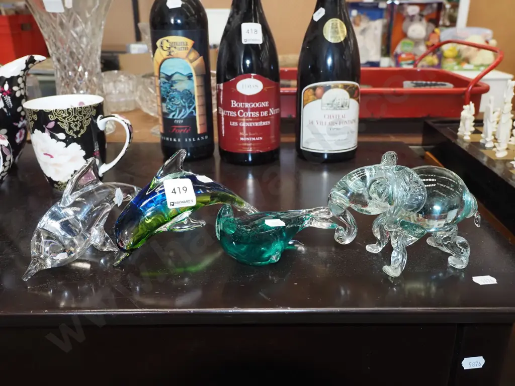 4x glass animal ornaments H100 Image 1++