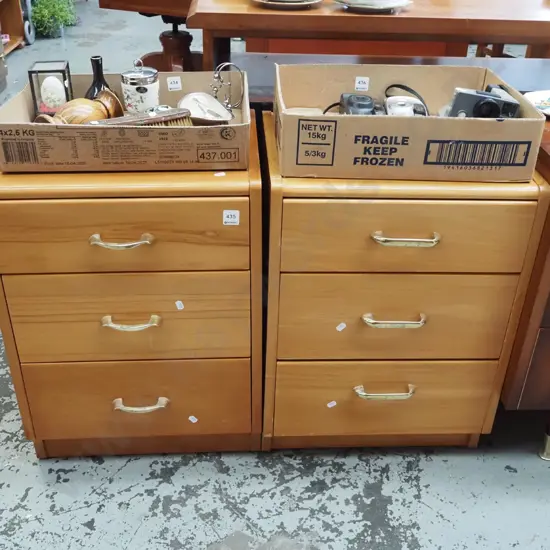 pair of Nees solid rimu bedside cabinets - excellent condition