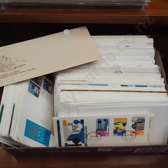 box; first day covers