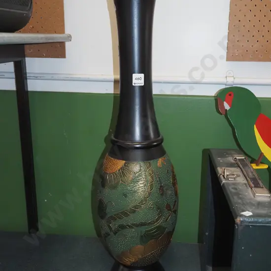 tall wooden decorated vase H740