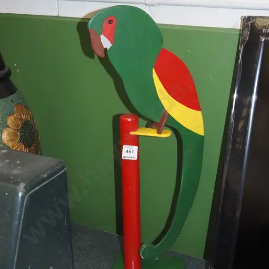 homemade nodding parrot on stand