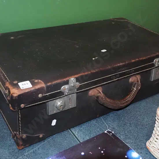 vintage bullock hide suitcase