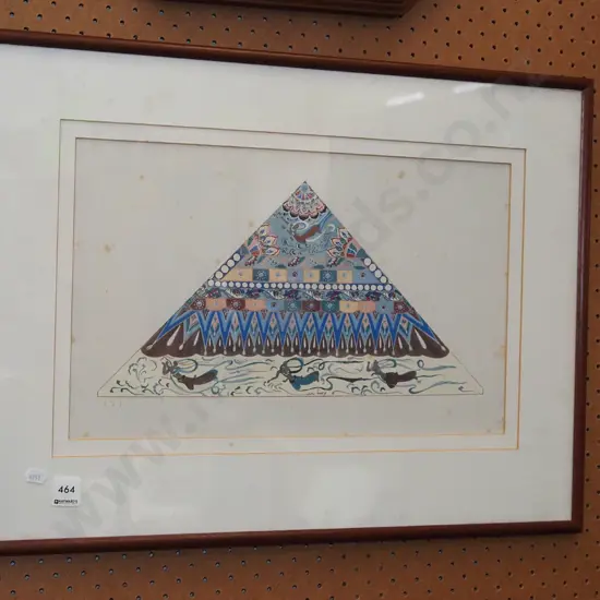 framed pyramid print - foxing