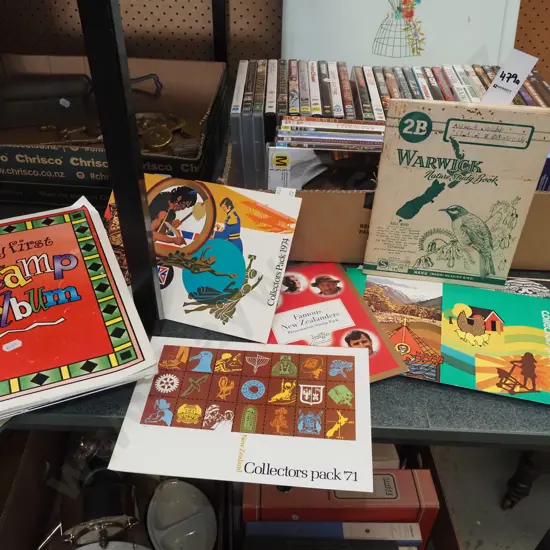 stamps and stamp albums and contents