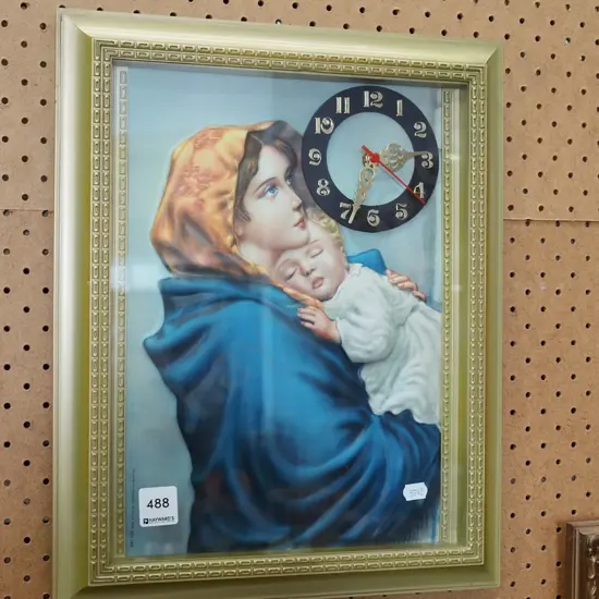 3D mother and child wall clock