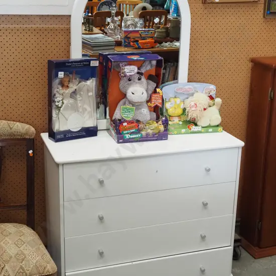 mdf melteca 4 drawer mirror back dresser H1550 W885 D400