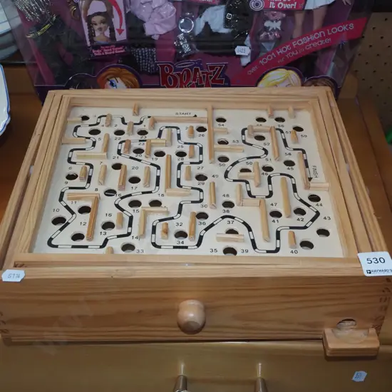 wooden marble maze game