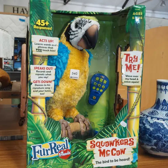 boxed FurReal Friends Squawkers McCaw parrot
