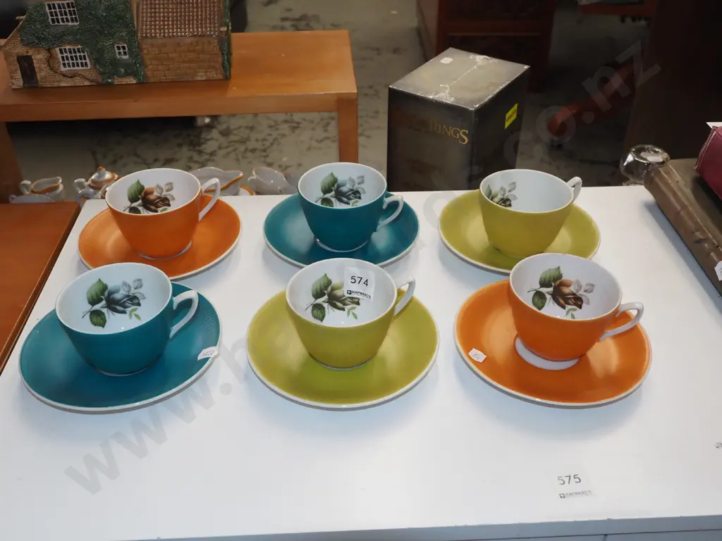 Japanese floral cups and saucers Image 1++