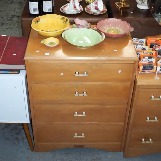 solid rimu 4 drawer chest H870 W660 D400