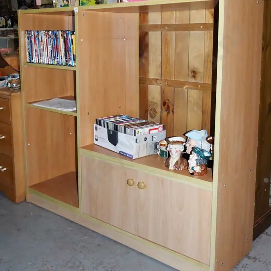 mdf faux wood entertainment unit H1200 W1330 D390