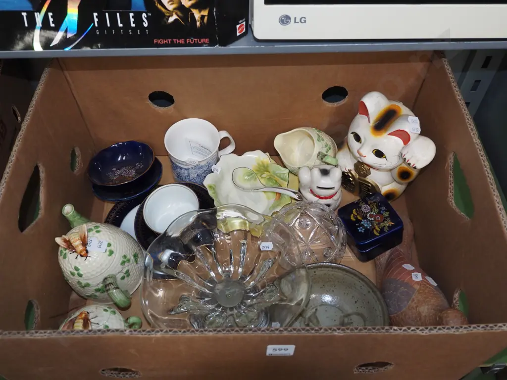 box; comport, lucky cat figurine, trinket boxes etc Image 1++