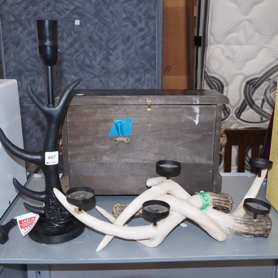antler based candelabra, table lamp base