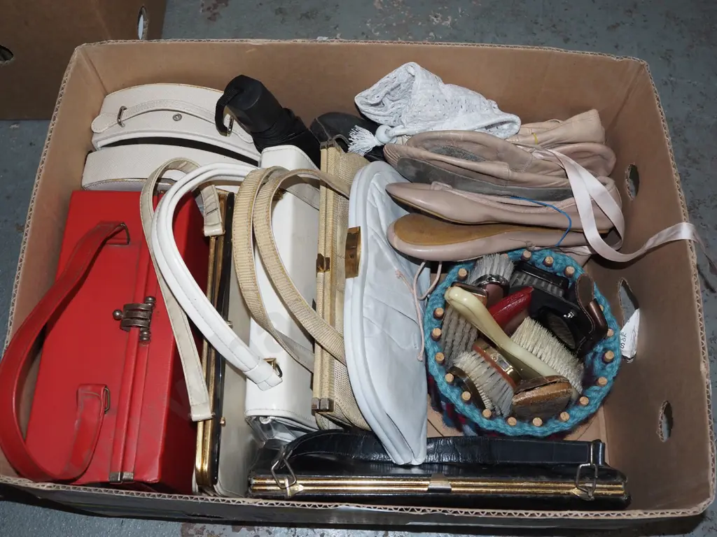 box; hand bags, ballet shoes, clothes brushes etc Image 1++