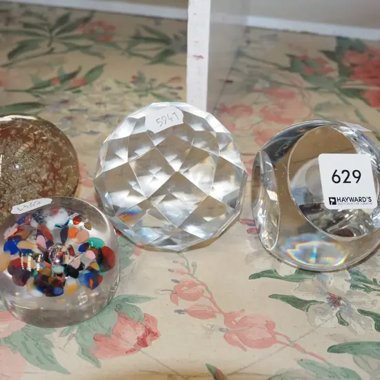4x glass paperweights