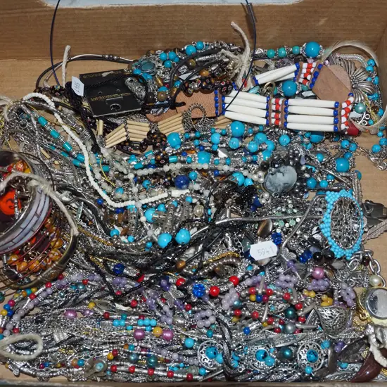 box of costume jewellery