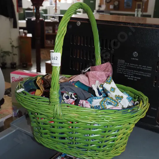 basket; hand made face masks