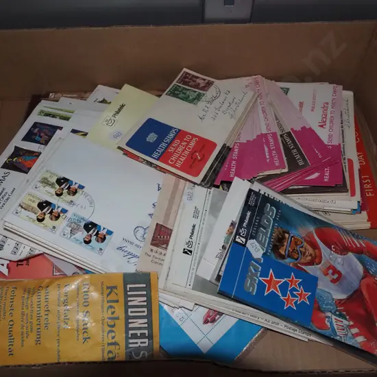 box of first day covers