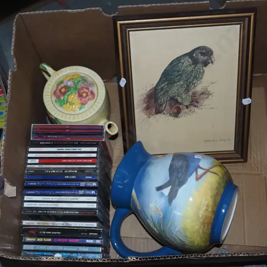 box; jug, CDs etc