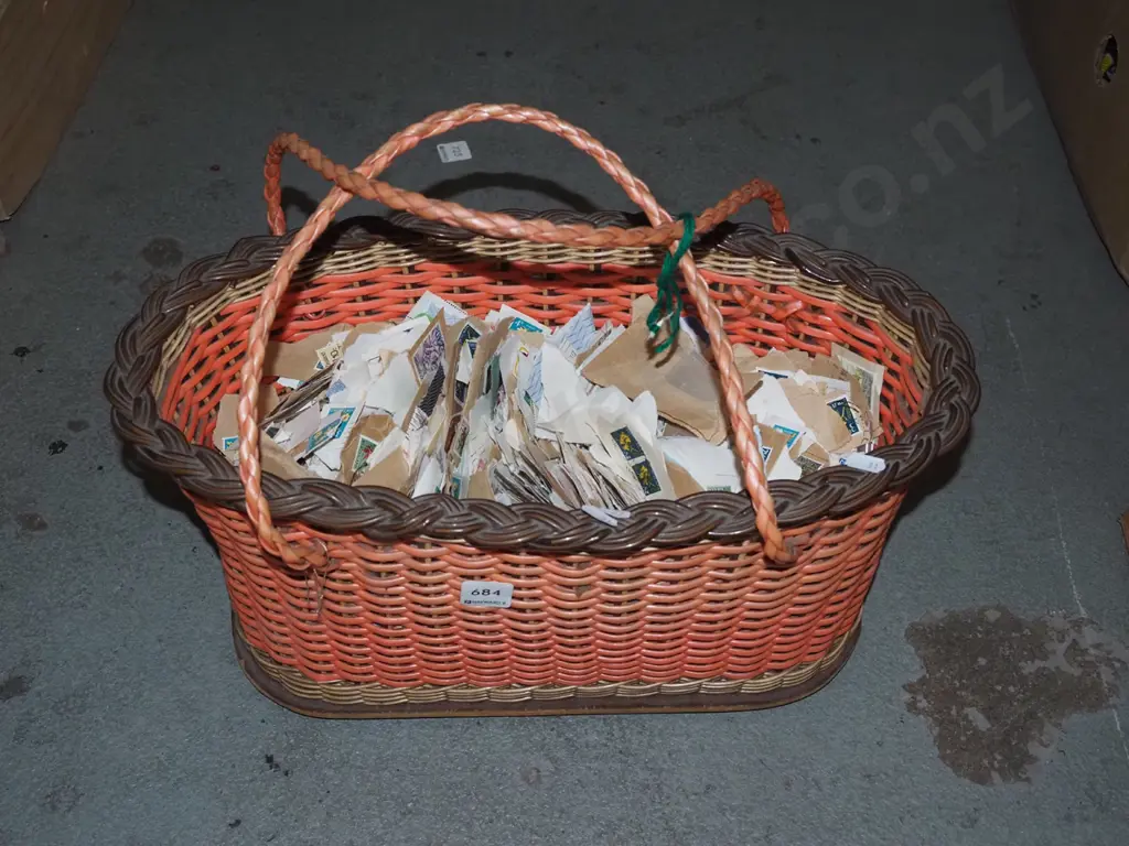 plastic basket and stamps Image 1++
