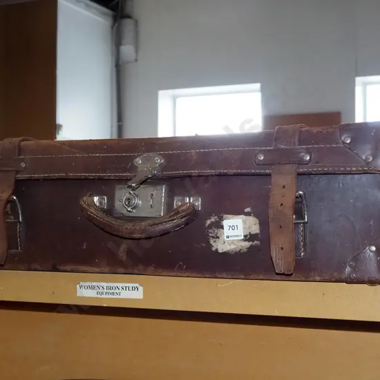 leather bullock hide suitcase