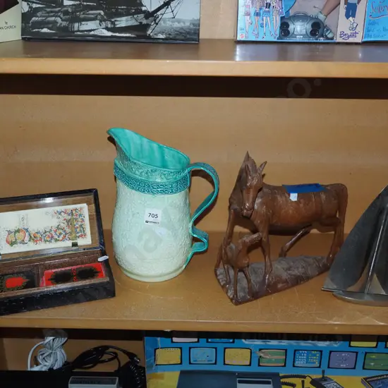 playing cards, box, jug, yacht etc