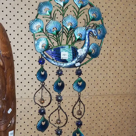 pressed metal peacock wall art