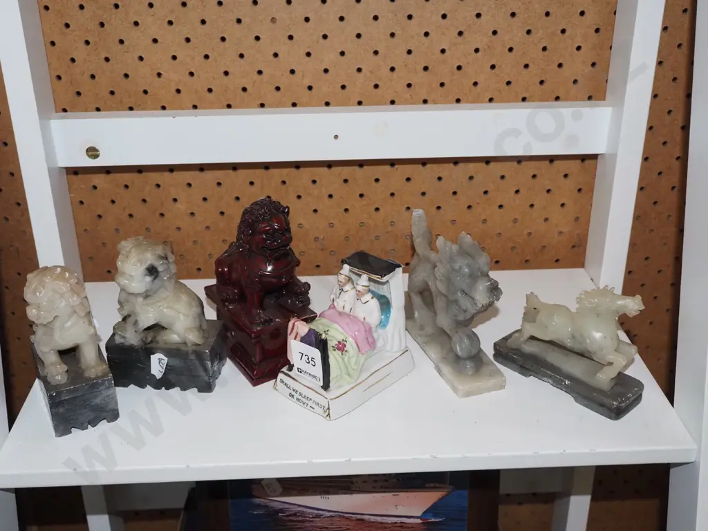 carved soap stone foo dogs, dragon etc Image 1++