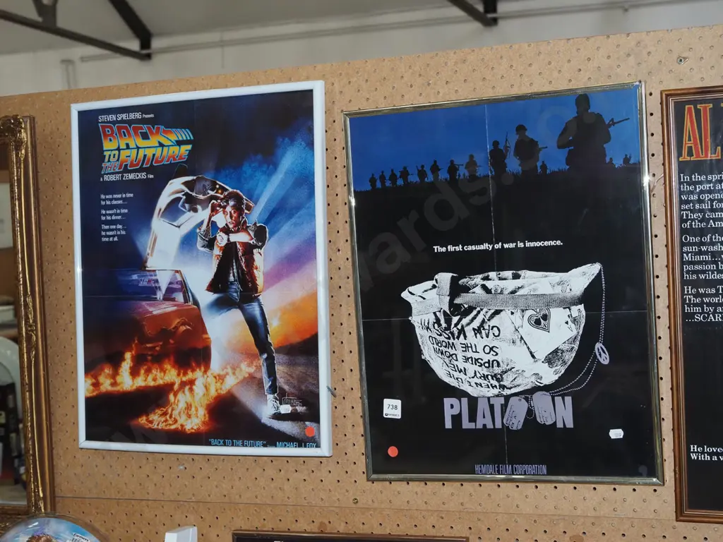 framed Back to the Future, Platoon prints - creases - red dots Image 1++