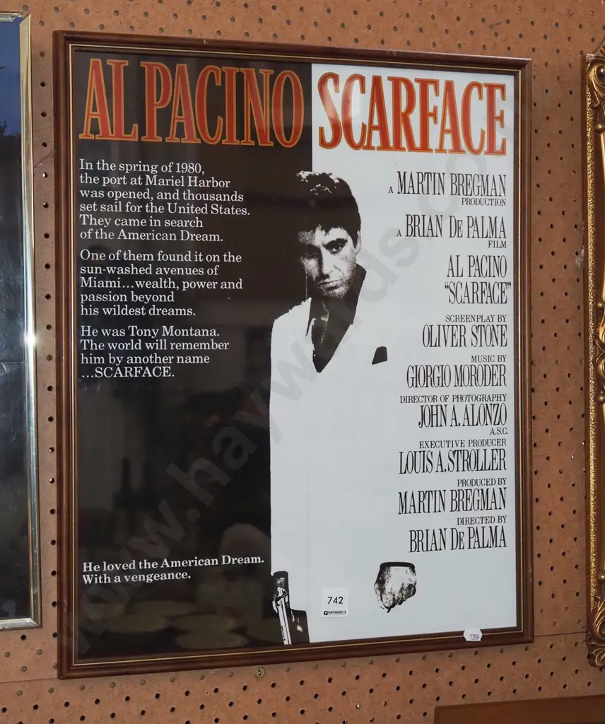 framed Scarface poster print - creases Image 1++