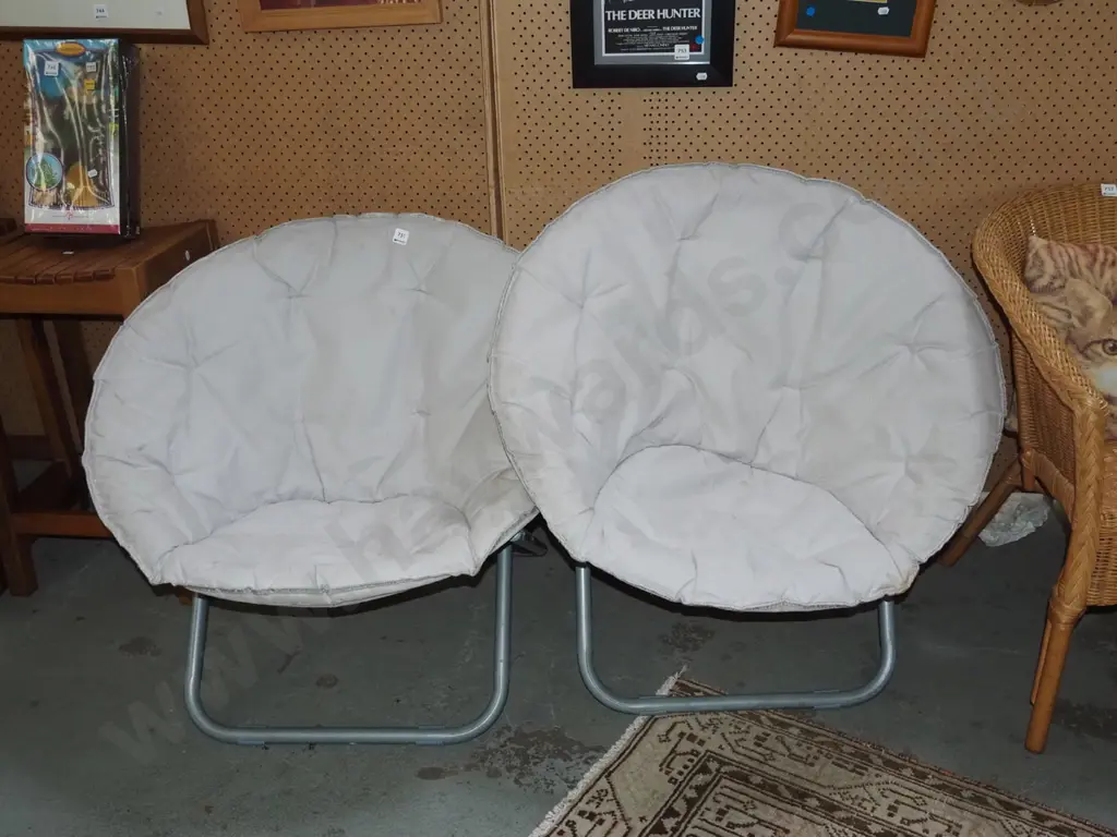 2x camping moon chairs -slight marks Image 1++