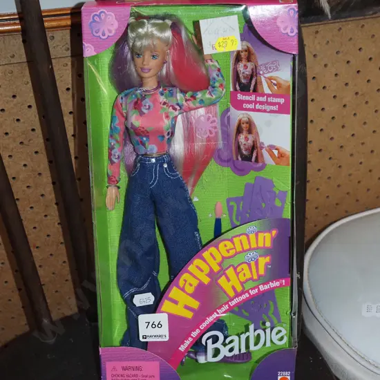 boxed  Happenin' Hair Barbie - damage to box