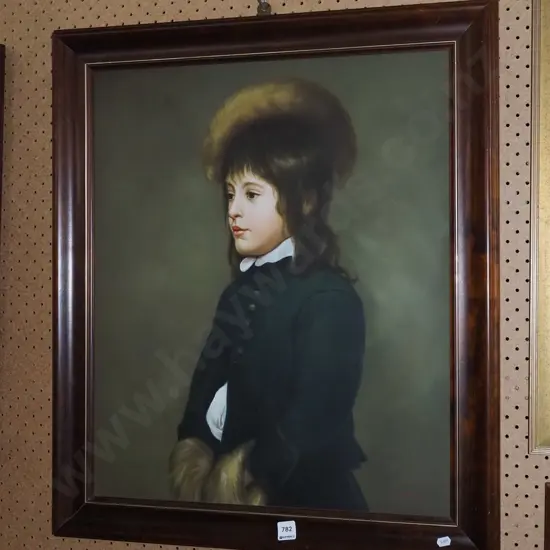 framed oil  on board - portrait