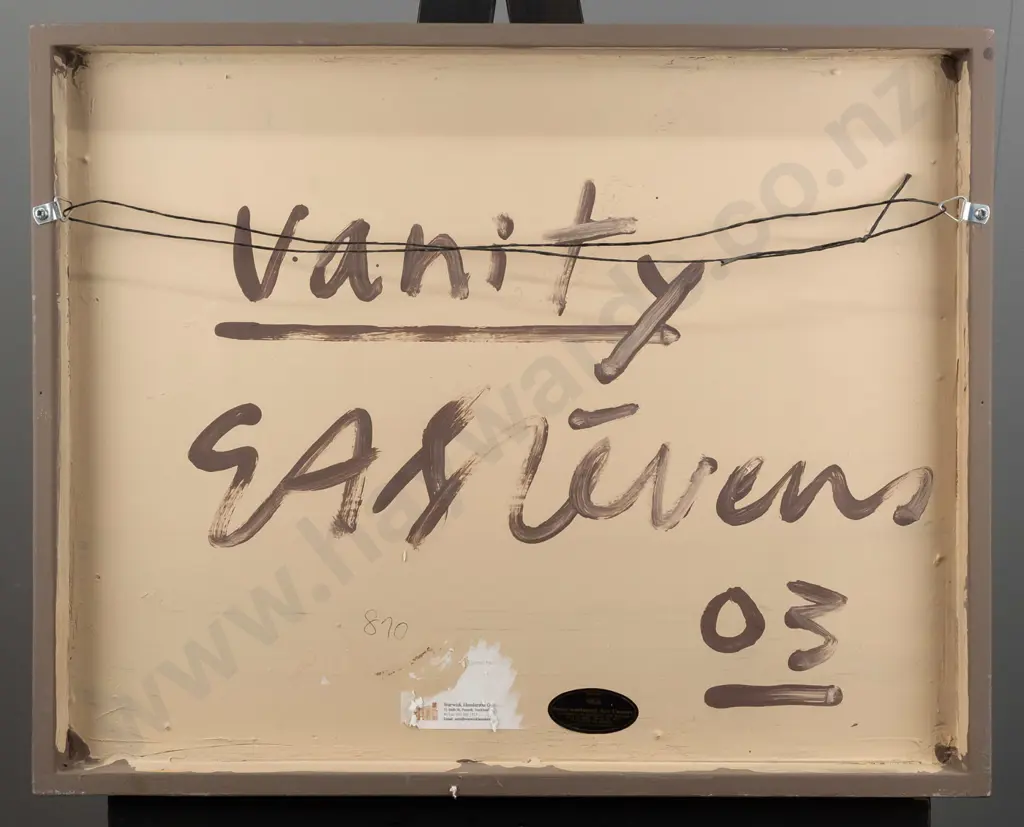 Eion Stevens 2003 - framed oil on fabric on board "vanity" H414 W513 Image 1++