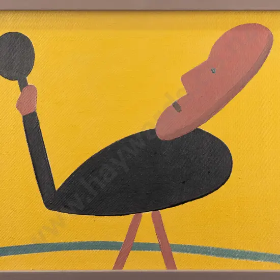 Eion Stevens 2003 - framed oil on fabric on board "vanity" H414 W513