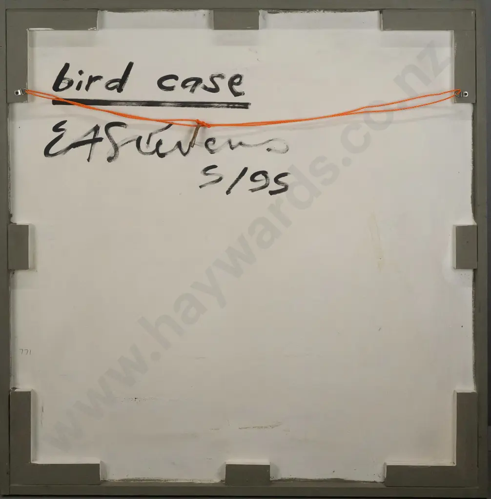 Eion Stevens 1995 - framed oil on fabric on board "bird case" H955 W935 Image 1++