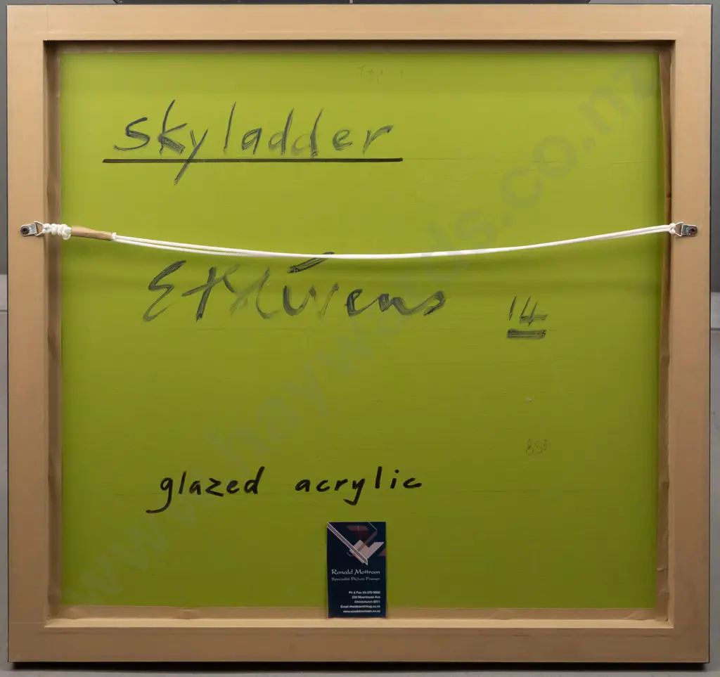 Eion Stevens 2014 - framed acrylic on textured board "sky ladder" H614 W645 Image 1++