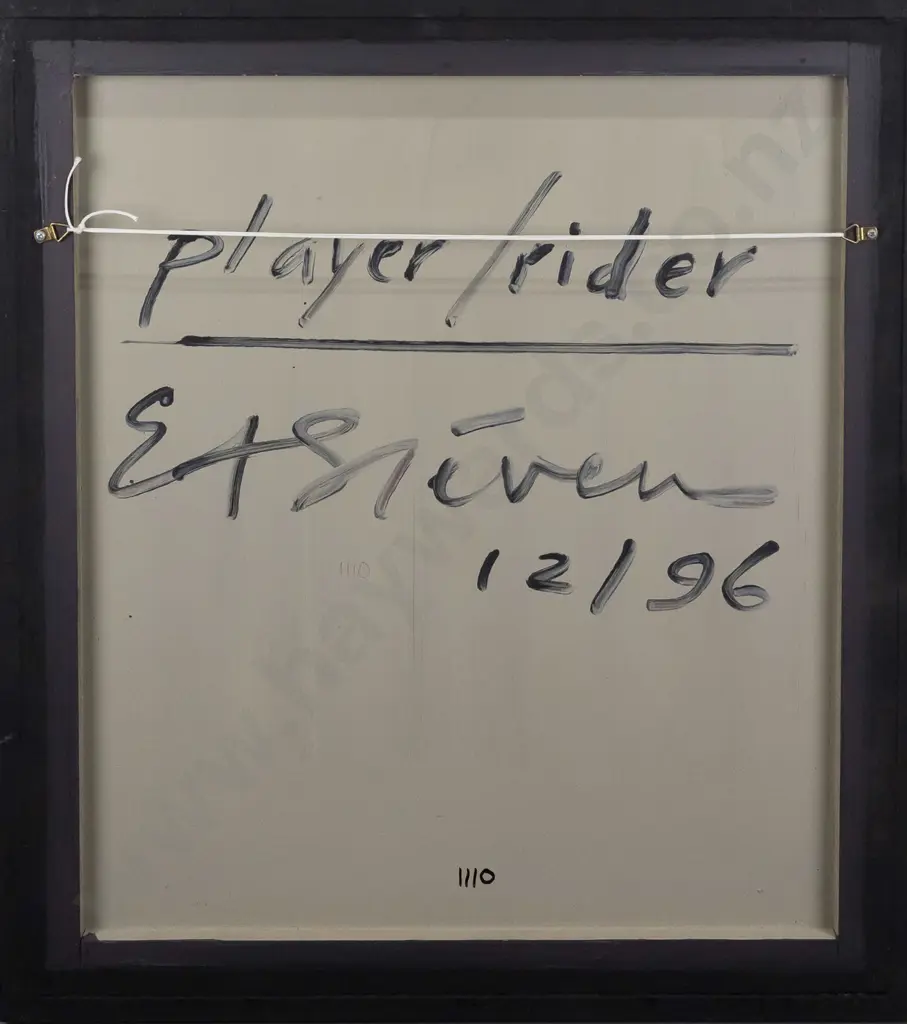 Eion Stevens 1996 - framed oil on fabric on board "play rider" H765 W682 Image 1++