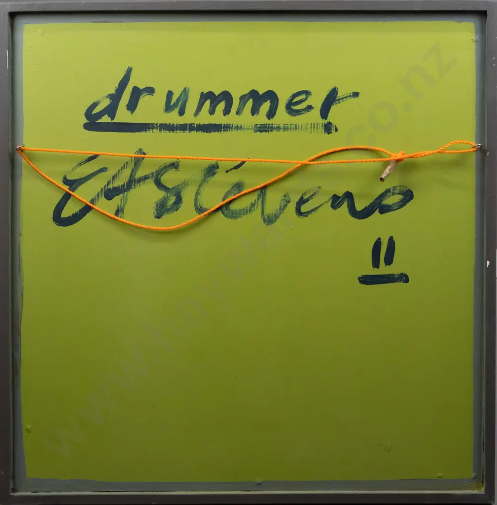 Eion Stevens 2011 - framed oil on board "741 drummer" H595 W593 Image 1++