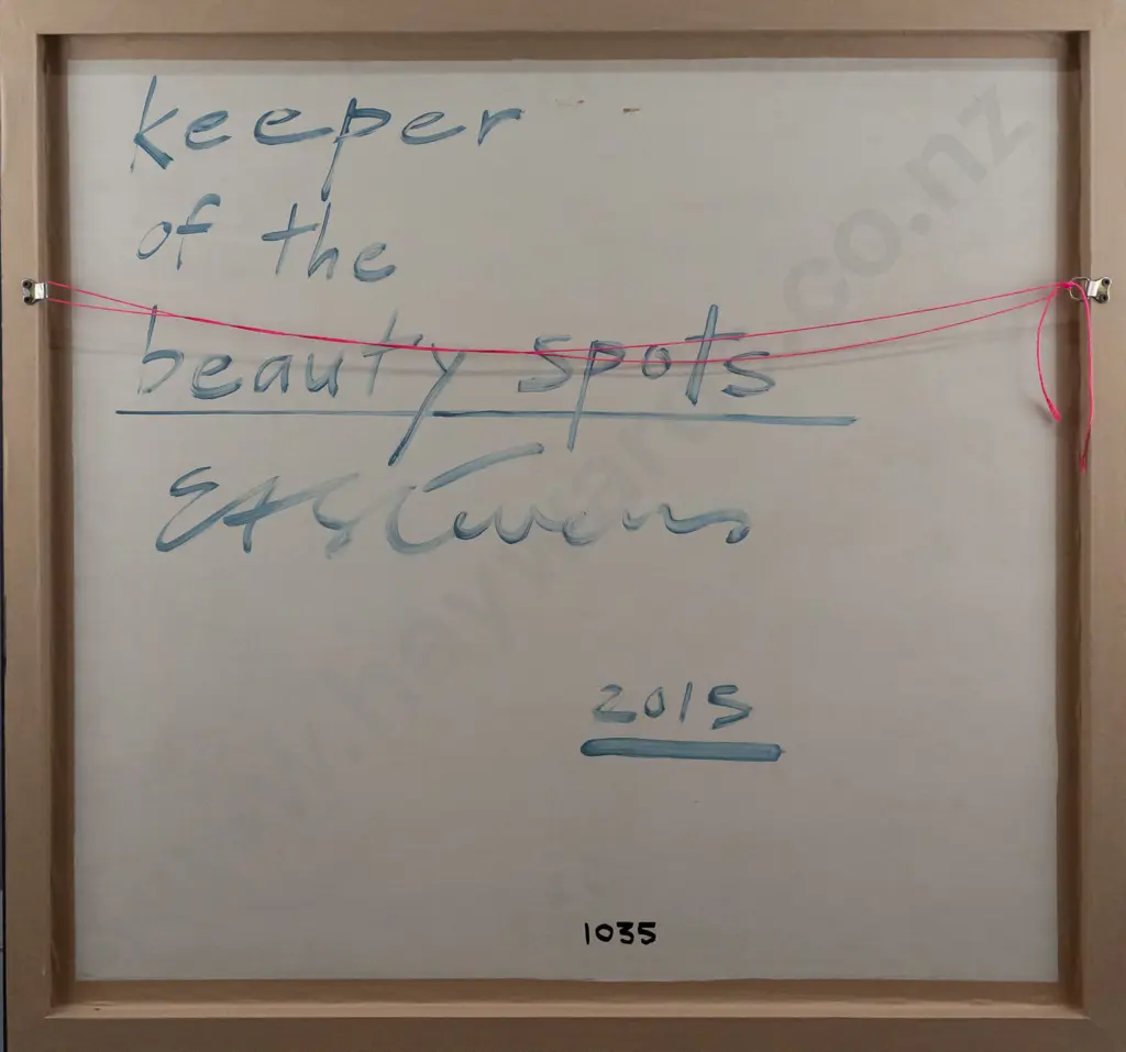Eion Stevens 2015 - framed oil on textured board "keeper of the beauty spots" H883 W923 Image 1++